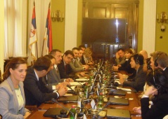 22 October 2013 The members of Parliamentary Friendship Group with the US talk to the recipients of the German Marshall Fund Fellowship 